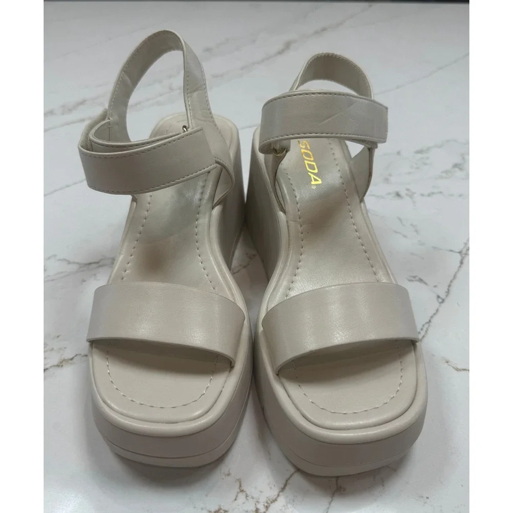Soda Hitto Strap‎ Lug Sole Wedge Sandal
